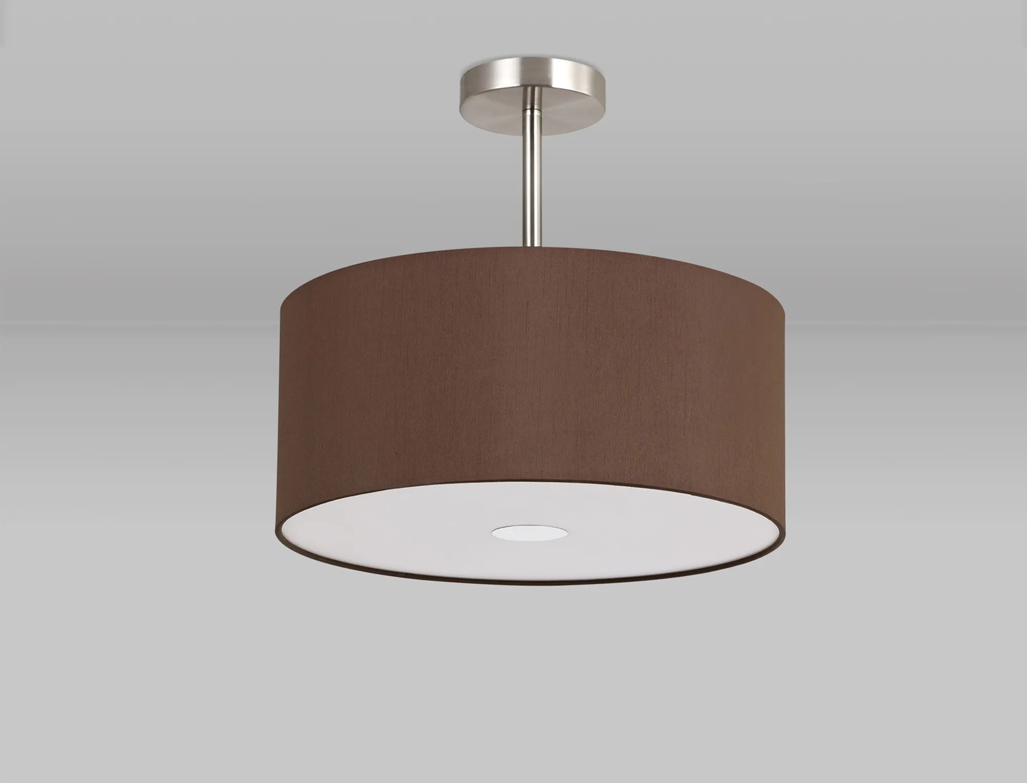Baymont 40cm Semi Flush 3 Light Satin Nickel, Raw Cocoa/Grecian Bronze, Frosted Diffuser DK0414  Deco Baymont SN RC
